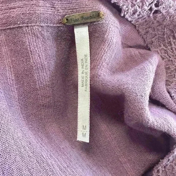 Free People Purple Button Down Shirt Womens Size Medium - Picture 5 of 7